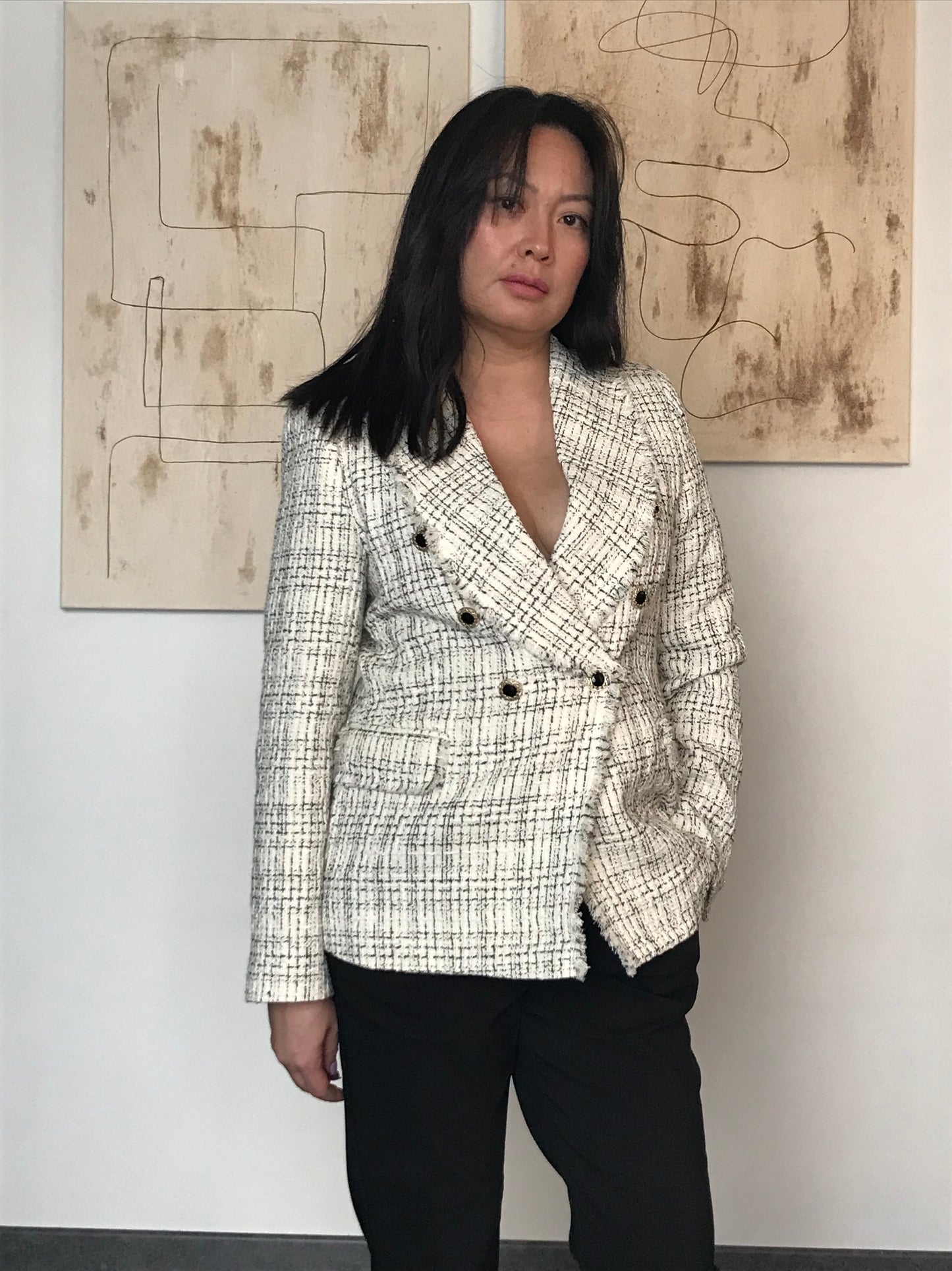 Blazer texturé blanc