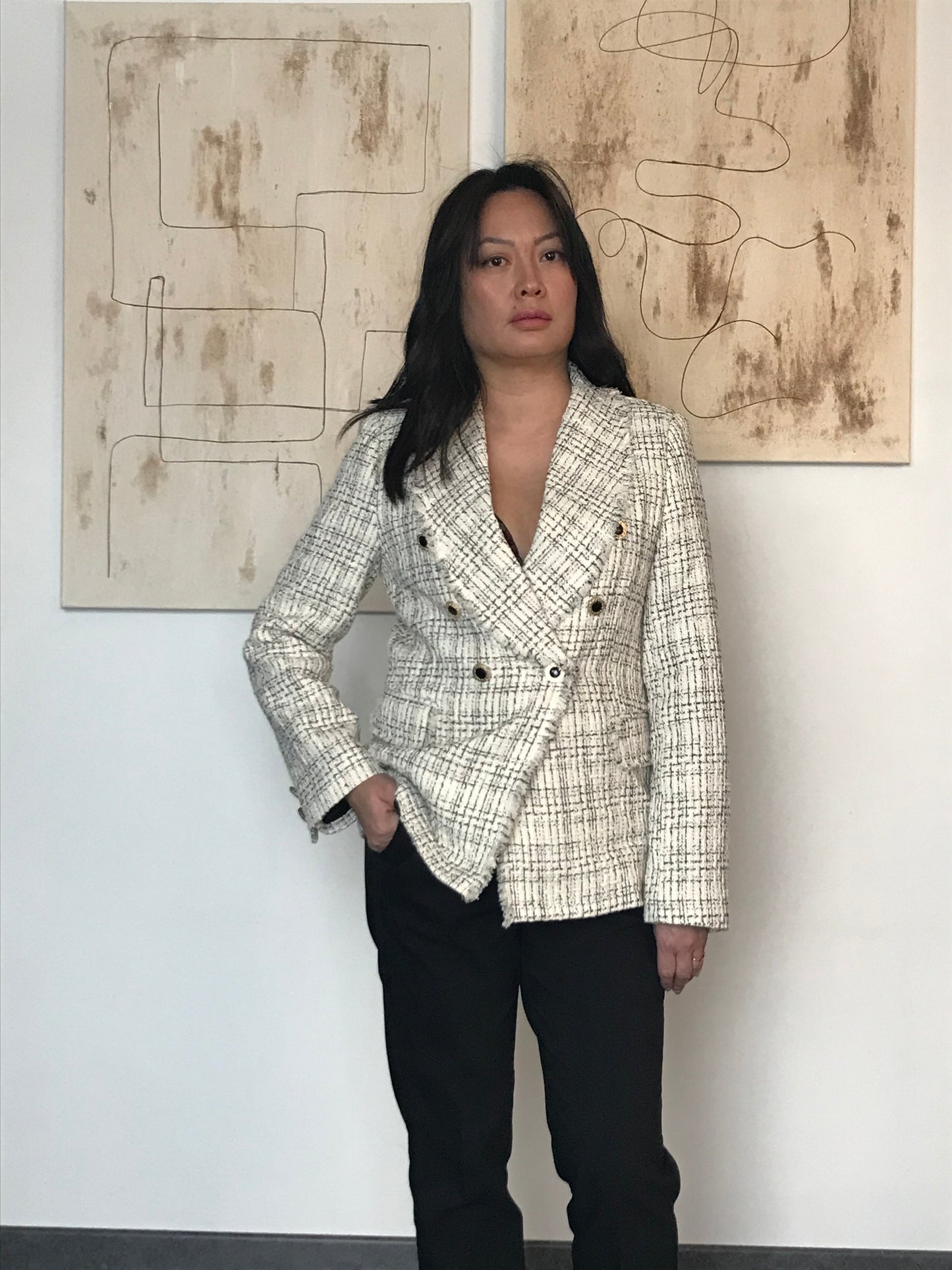 Blazer texturé blanc